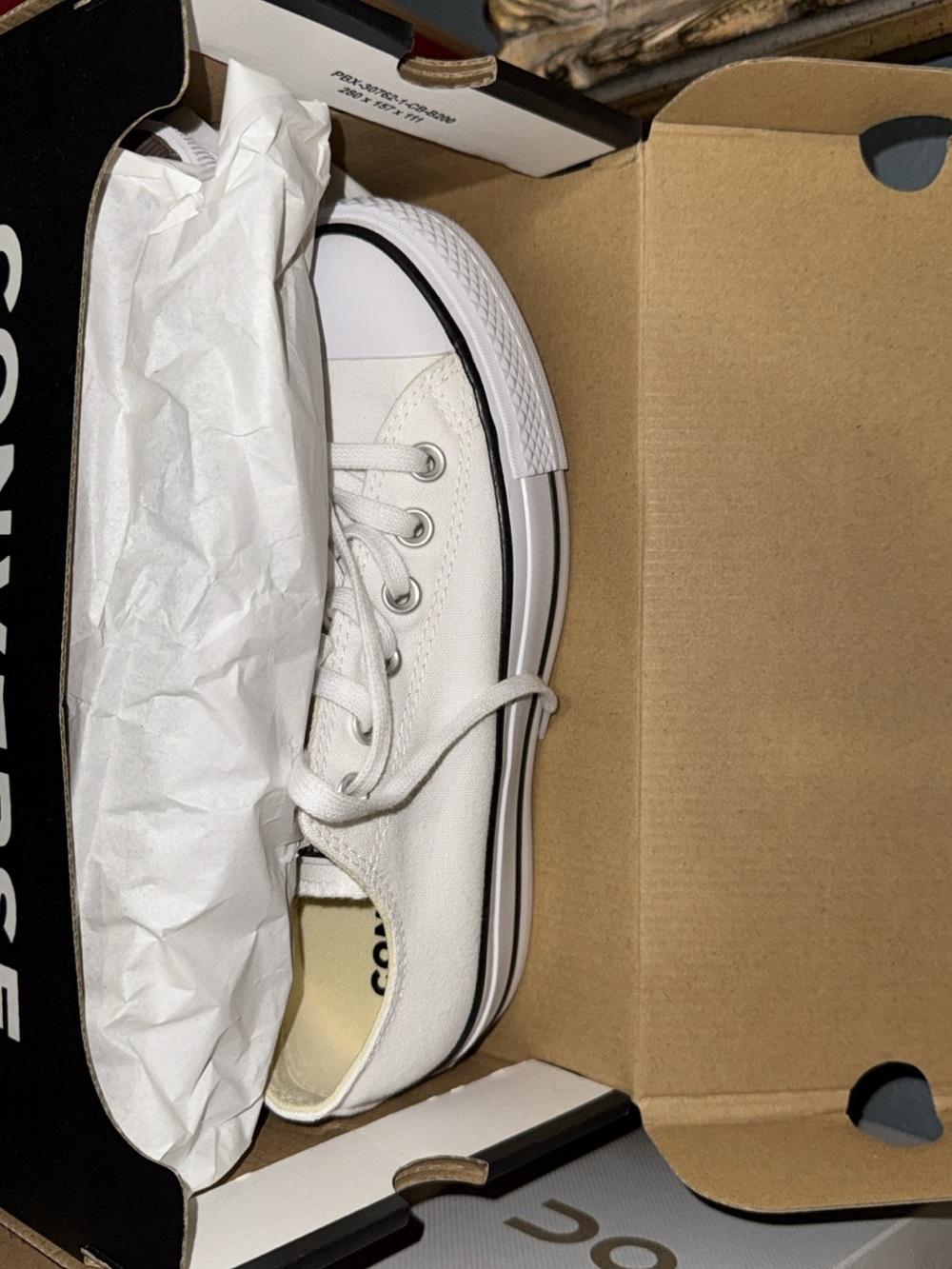 Women’s Platform White Canvas Low-Top Sneakers
